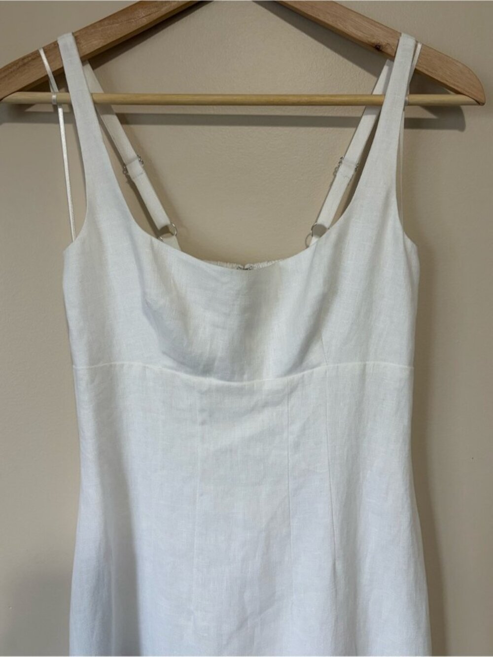 NEW Reformation Sabine Long Sleeveless Linen Dress Dunes White | US 6 UK 10 - Picture 9 of 16